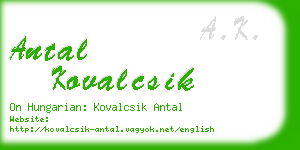 antal kovalcsik business card